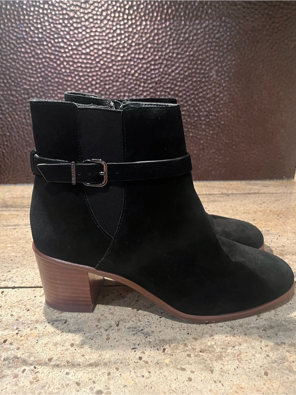 Gianni Bini Helton Black Suede Ankle Booties Size 9M